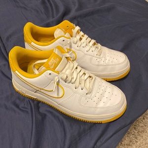 Yellow and white Air Force 1